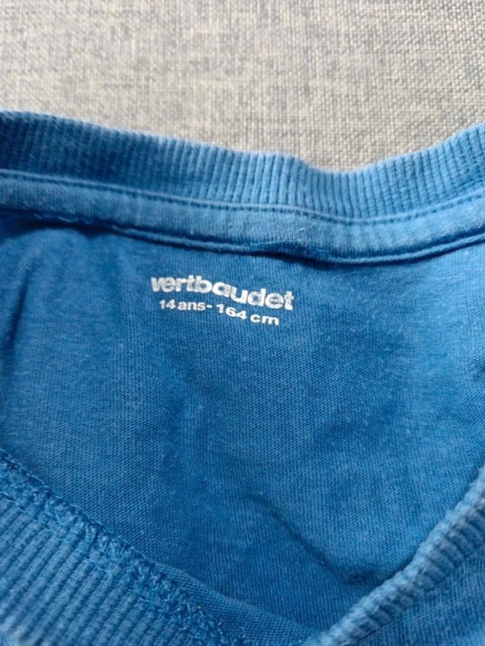 C56 t-shirt bleu Verbaudet 14 ans - photo numéro 3