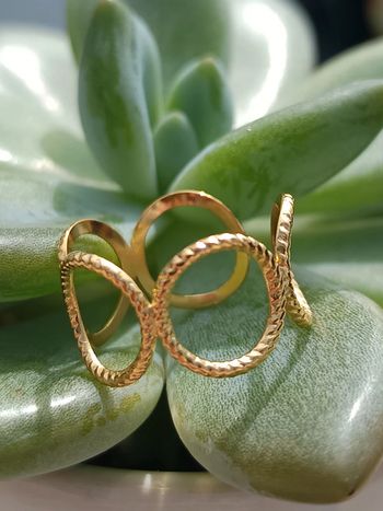 Bague ronds dorée ajustable