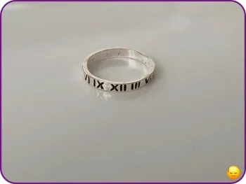 Bague chiffre romain en acier inoxydable