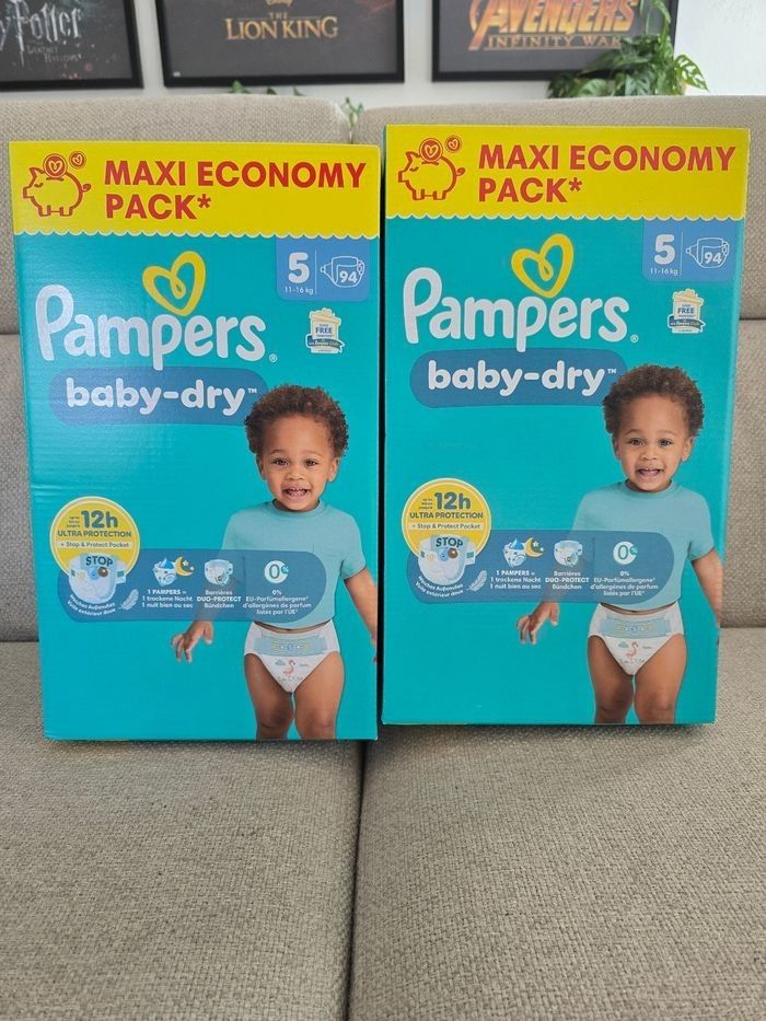 2 Maxi Pack Couches Baby-Dry Pampers Taille 5