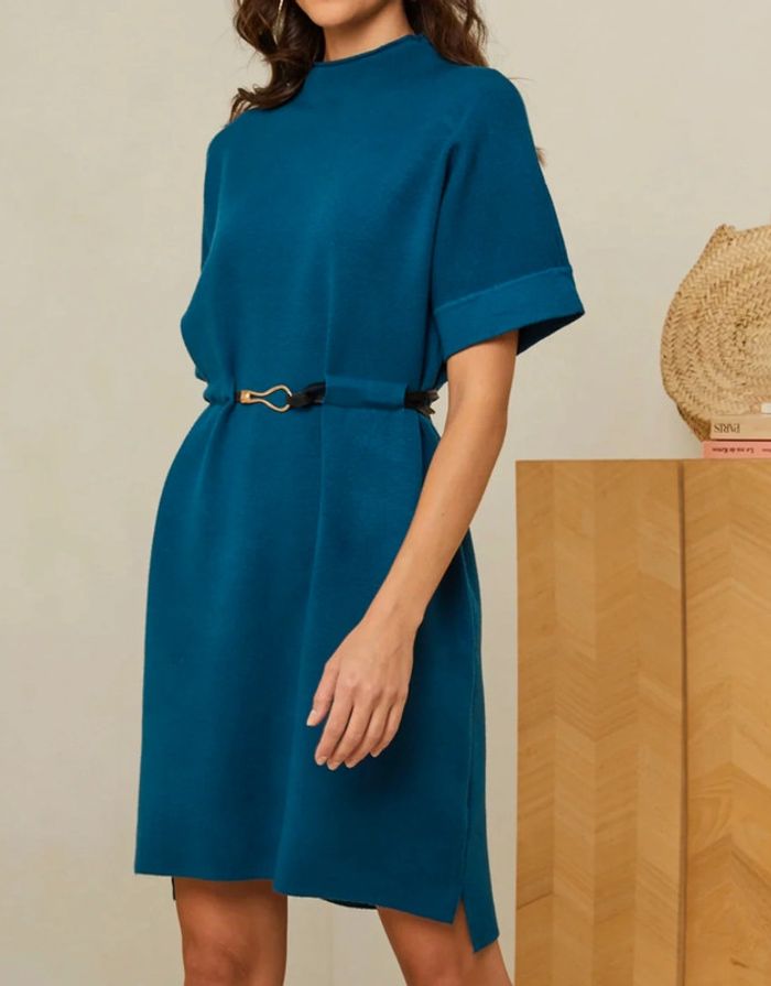 Robe pull taille L/XL (40-42) neuve bleu pétrole - photo numéro 6