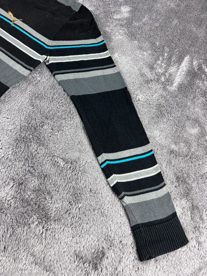Pull à Rayures Puma Noir et Gris Taille M - photo numéro 9