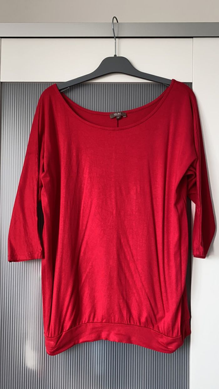 Teeshirt rouge manches trois quarts Taille M Grain de Malice