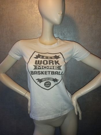 tee shirt blanc et noir en coton taille 36