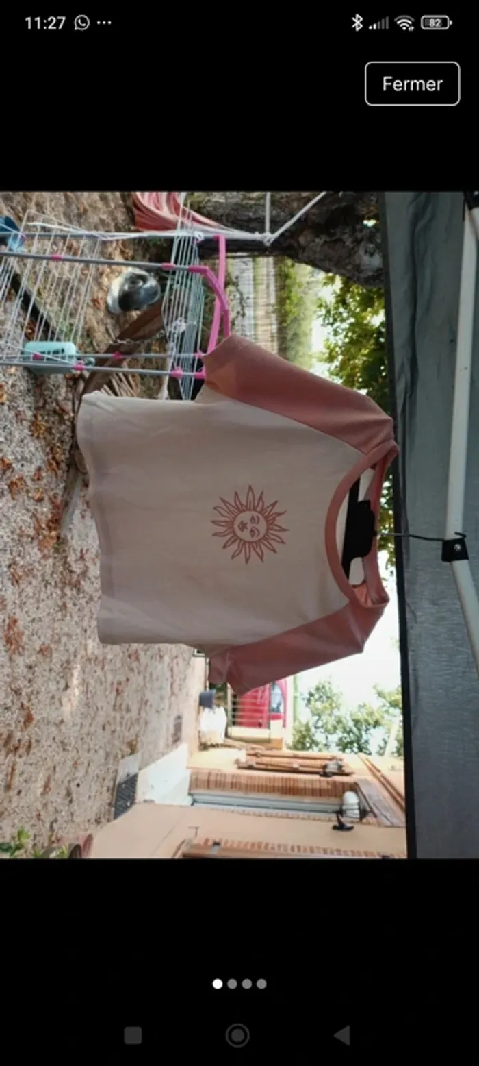 Tee-shirt court rose soleil shein - photo numéro 2