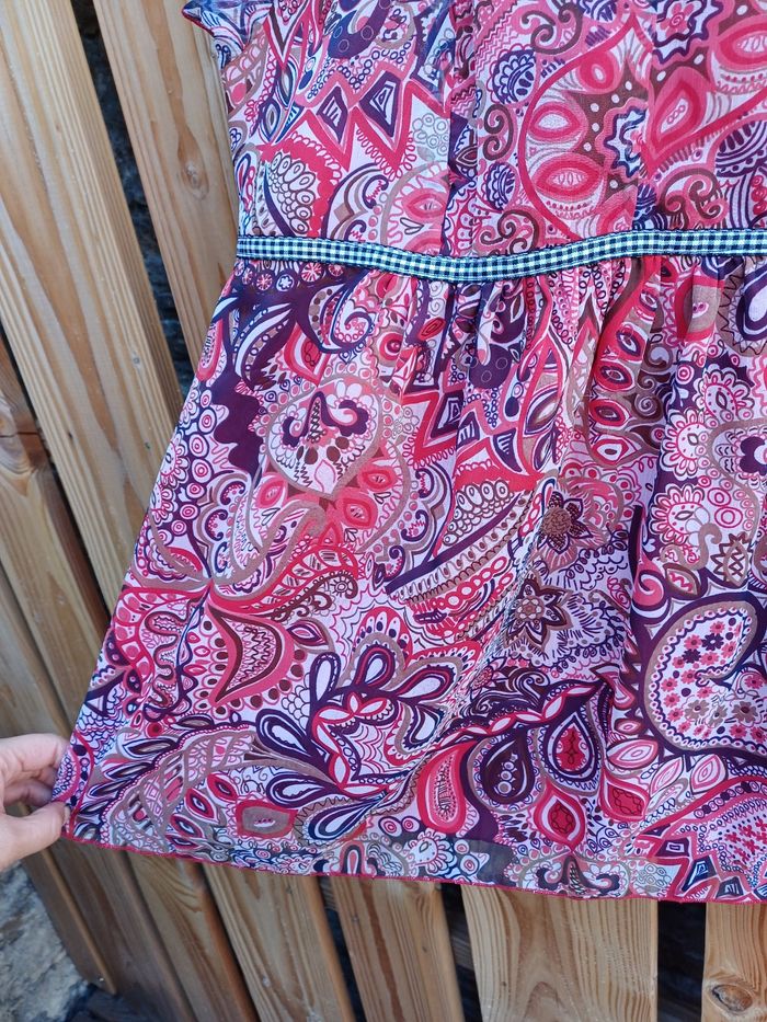 Jolie tunique à manches courtes rouge imprimée Bleu Bonheur taille 42 - photo numéro 8