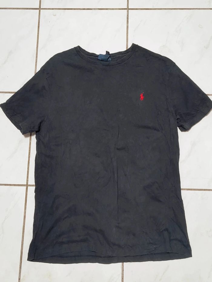 T-shirt noir Ralph Lauren vintage - Logo rouge brodé - Taille M - photo numéro 11