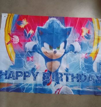 Toile happy birthday Sonic