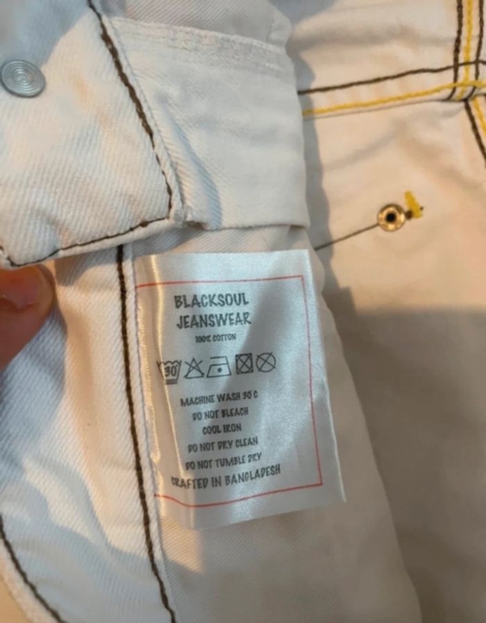 Jean blanc neuf en coton taille 42 Black soul - photo numéro 4