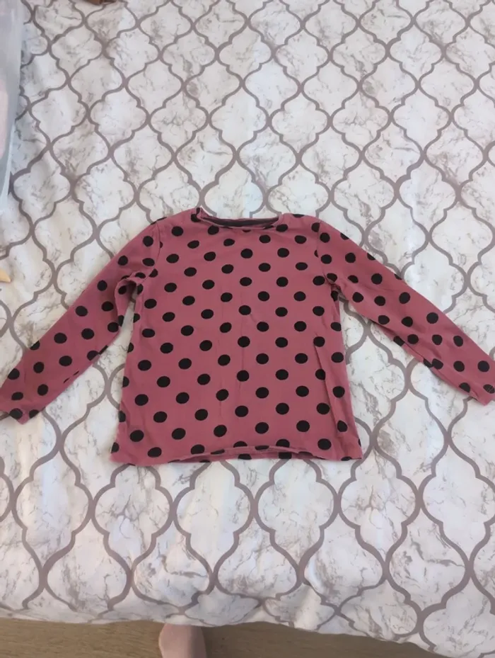 T-shirt manches longues à pois