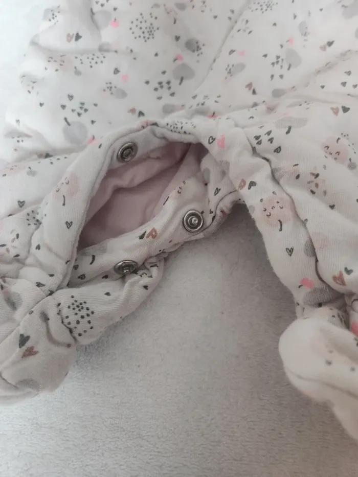 Adorable lot 1 mois bébé fille automne hiver pyjama caleçon  bandeau Dpam rose - photo numéro 3
