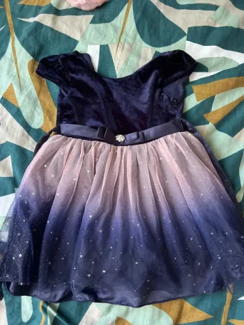 Robe bleu nuit, paillettes enfants