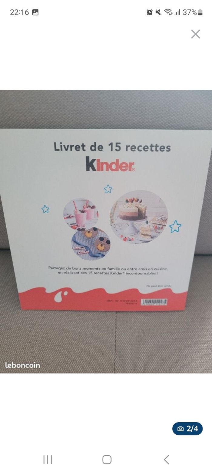 Livre de 15 recettes Kinder - photo numéro 2