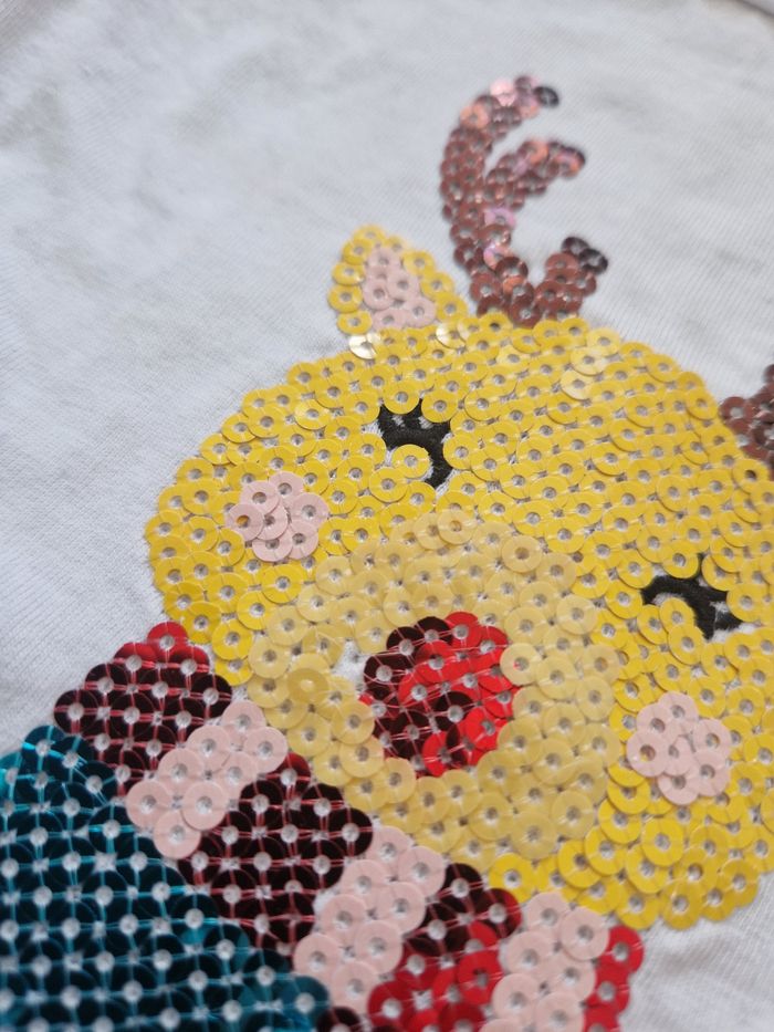 T-shirt bébé manches longues avec renne 6 mois - photo numéro 3