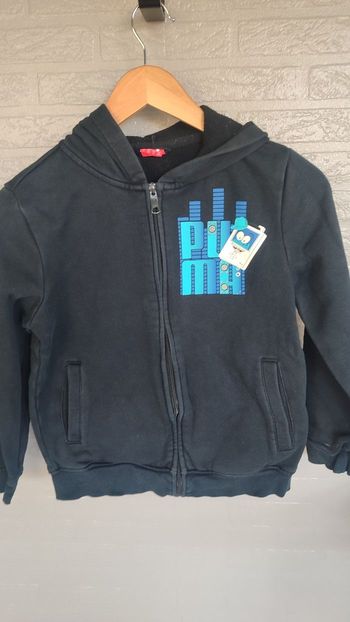 Sweat zippé à capuche t 12 ans noir puma