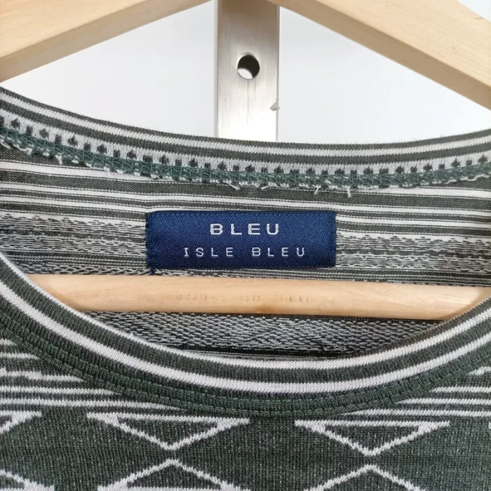 T-shirt à motif jacquard vert/gris – Bleu Isle Bleu – Taille L A758 - photo numéro 3