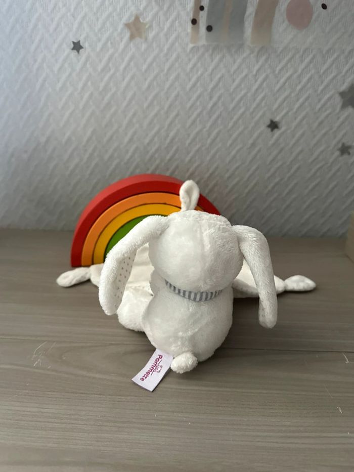 Doudou peluche Lapin mon petit coeur  pommette - photo numéro 3