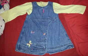 Robe jean et t-shirt manches longues 18 mois