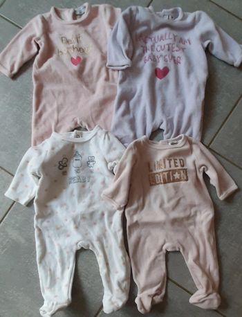 4 pyjamas fille 3mois