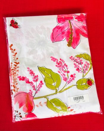 Drap plat blanc imprimé fleurs couleur blanc, à motifs imprimés fleurs