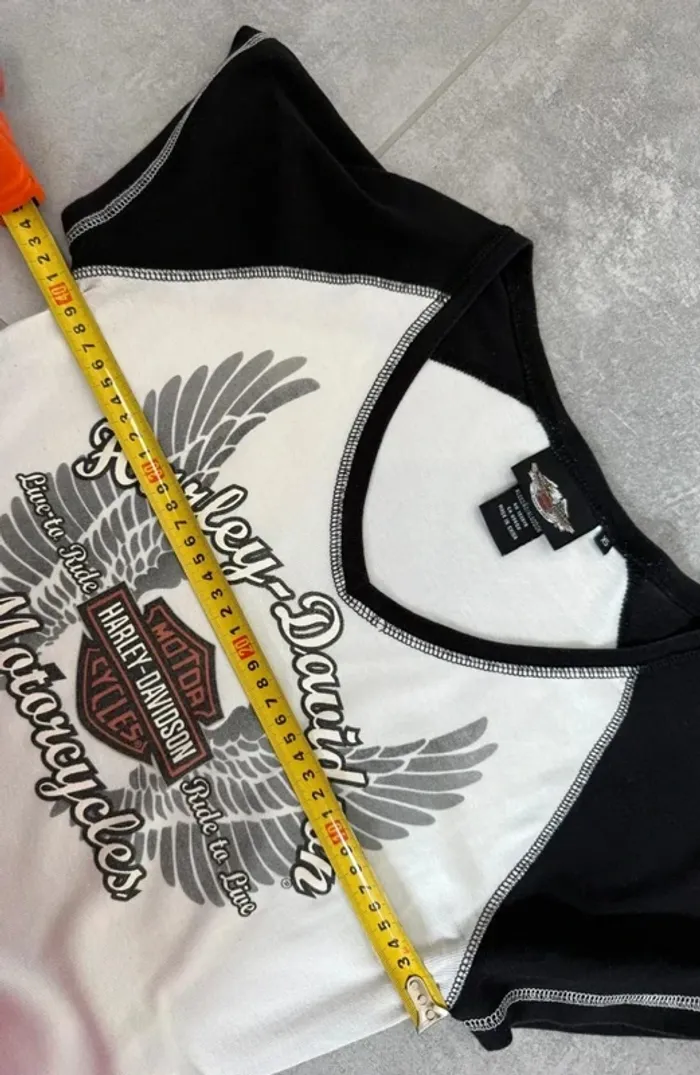T-shirt Harley Davidson femme blanc et noir taille XS - photo numéro 7