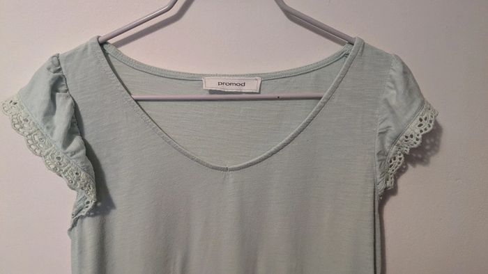 T shirt vert d'eau bleu pâle Promod - photo numéro 2