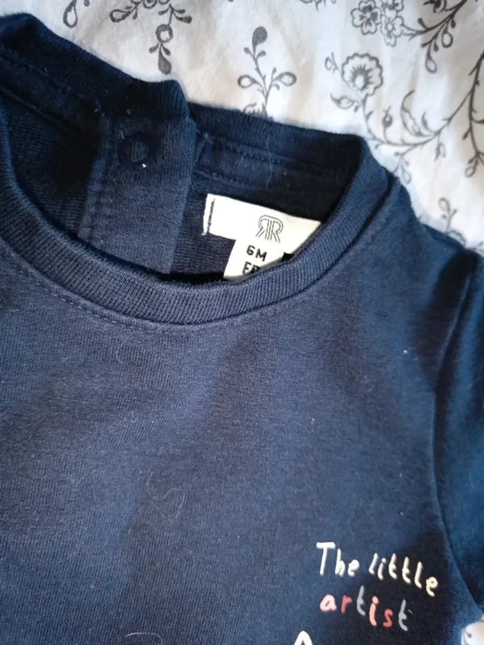 Tee shirt manches longues motif chat La redoute 6 mois - photo numéro 3