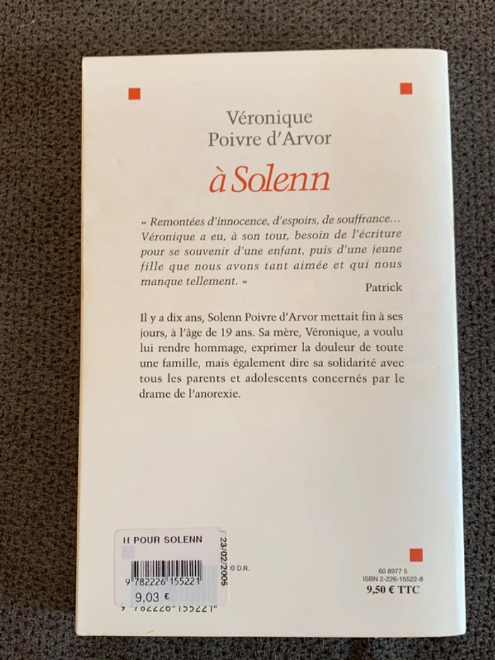 Livre à Solenn ( témoignage sur l’anorexie ) - photo numéro 2