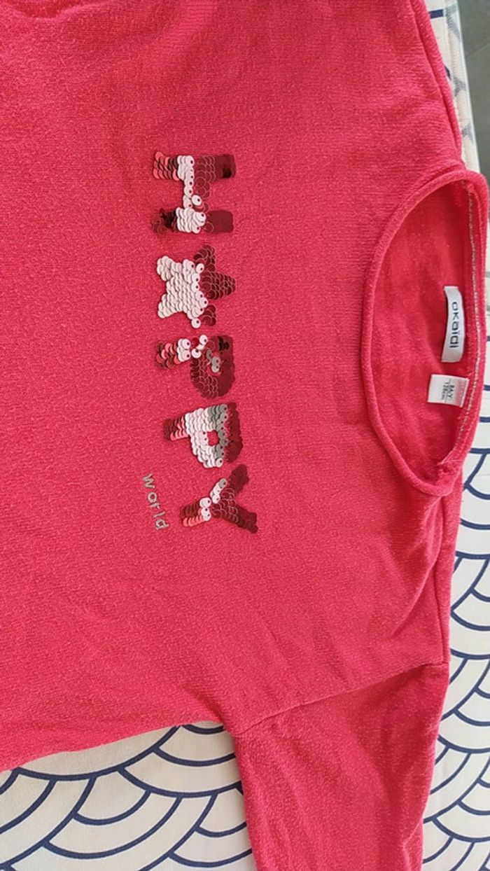 Pull rose okaidi 8 ans