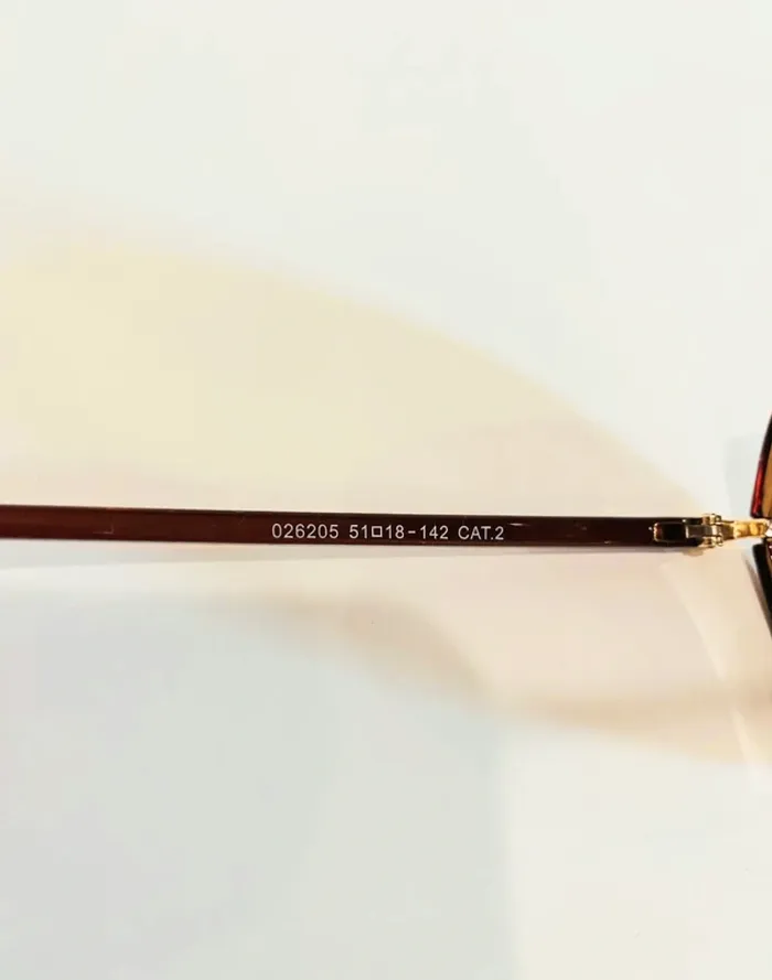 Lunette de soleil femme marron miel contour doré uvprotection catégorie 2 - photo numéro 6