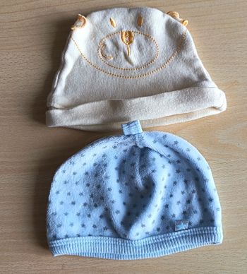 Lot de 2 bonnets bébé garçon 
