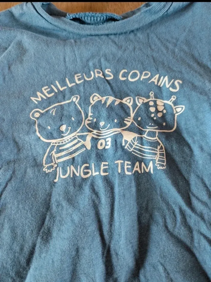 T-shirt 24 mois bleu clair manches courtes - photo numéro 2