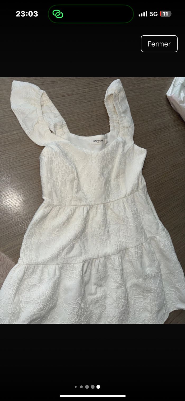 Robe naf naf blanche taille s - photo numéro 4