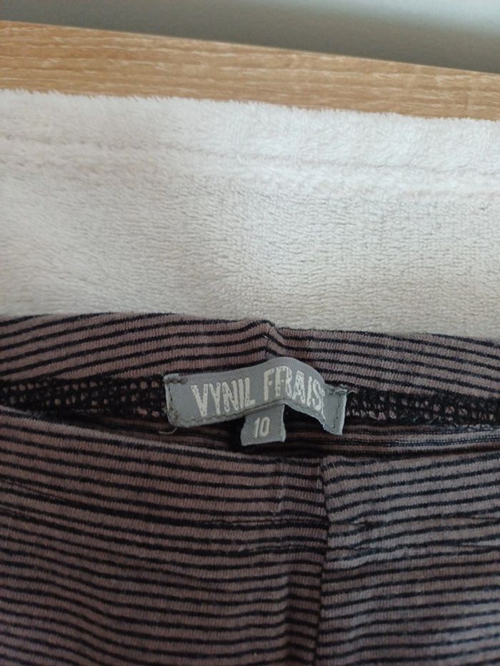 Legging rayé gris et noir 10 ans - photo numéro 2