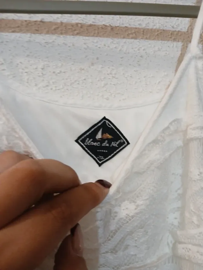 Robe blanche a bretelles doublée " Blanc du nil" taille 3 - photo numéro 3