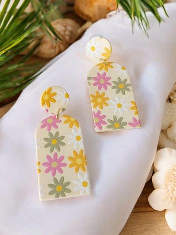 Boucles d'oreilles pendantes  - motif fleurs - tendance bohème - printemps été 🌼