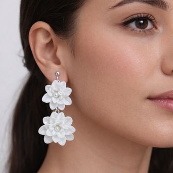 boucles d'oreilles mariée- grappe de fleurs