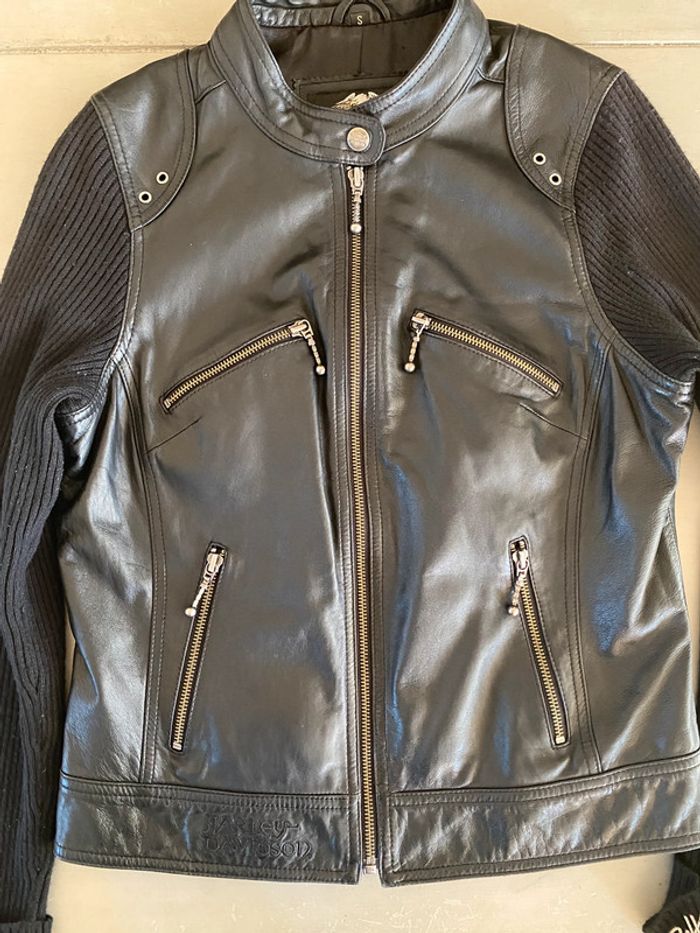 Blouson Harley Davidson en cuir noit taille S - photo numéro 19