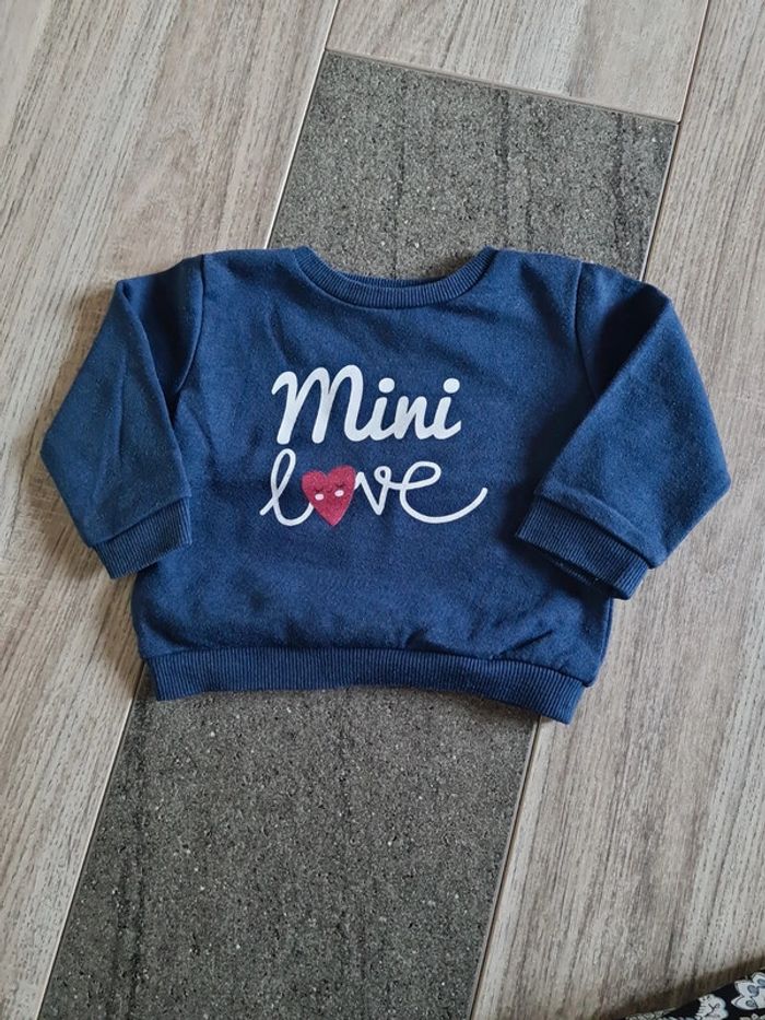 Pull mini love 6 mois Marine in extenso - photo numéro 2