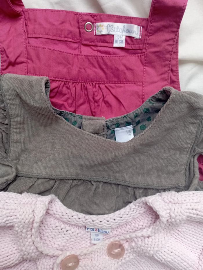 Lot 3 pièces vêtements automne hiver 18 mois fille marques diverses neuf - photo numéro 2
