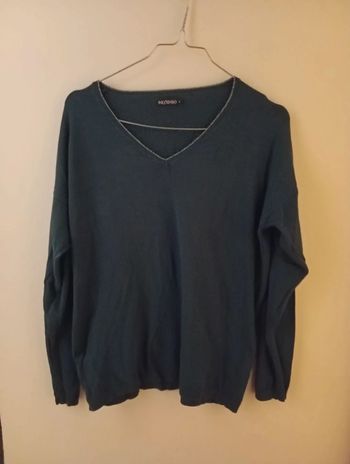 Pull col V avec liseré argent femme taille M