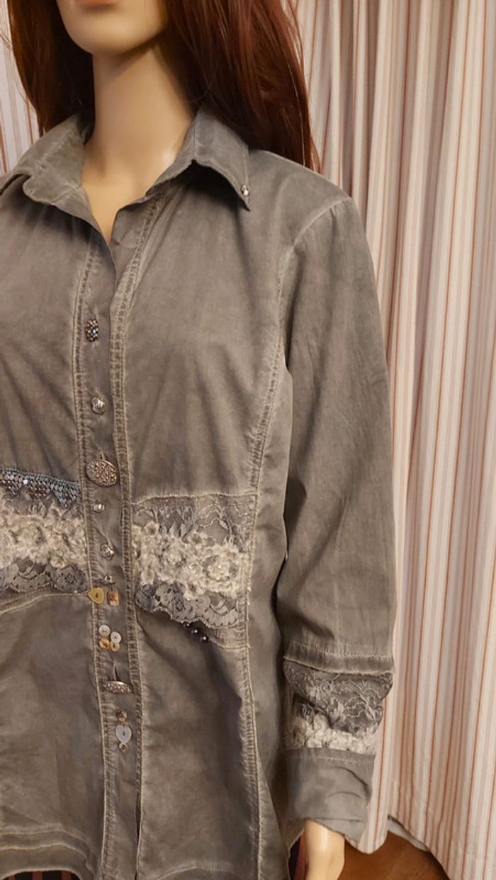 Chemise  chic gris Bottega t L - photo numéro 4