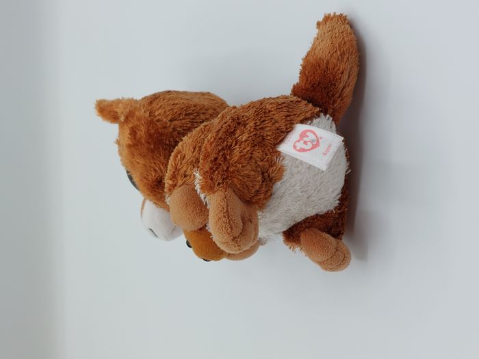 Peluche doudou kangourou et son bébé Kipper TY marron blanc gros yeux orange - photo numéro 3