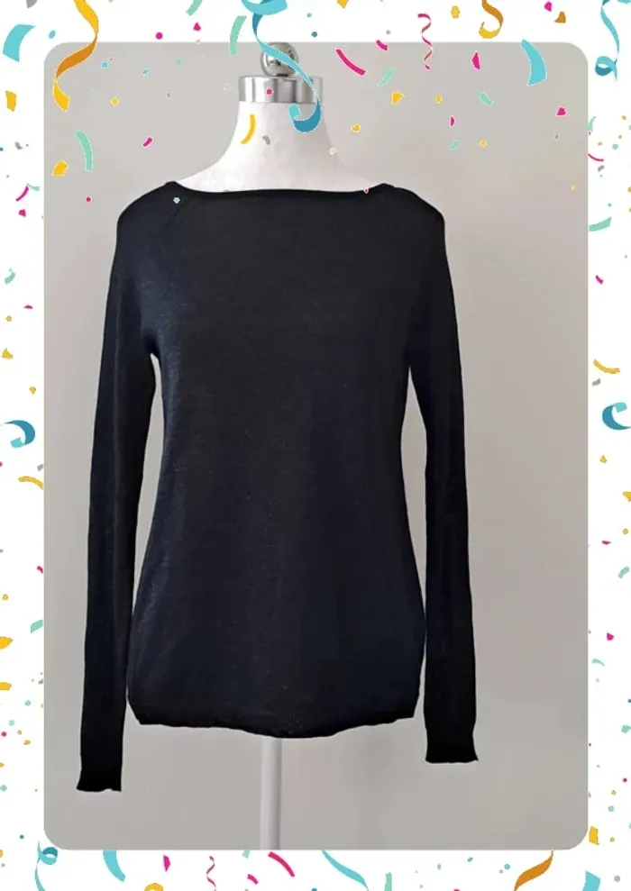 🖤 Tee-shirt ML pailleté taille S camaïeu