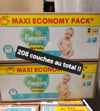 Lot de 2 packs de couches pampers harmonie taille 2