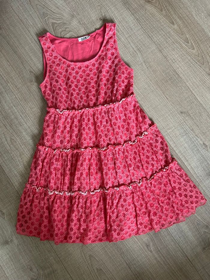 Robe rose corail en dentelle Molly Bracken taille 2 bon état - photo numéro 7