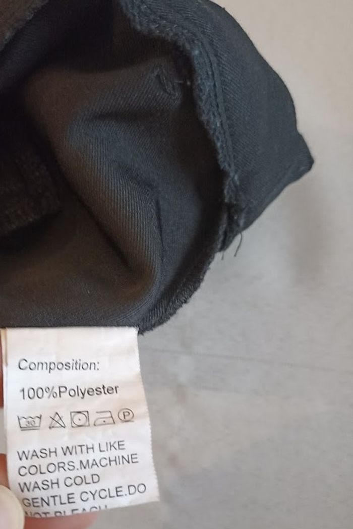 Pantalon Large Noir Évasé Taille Haute - photo numéro 6