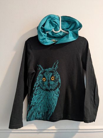 T-shirt manches longues épais capuche Chouette