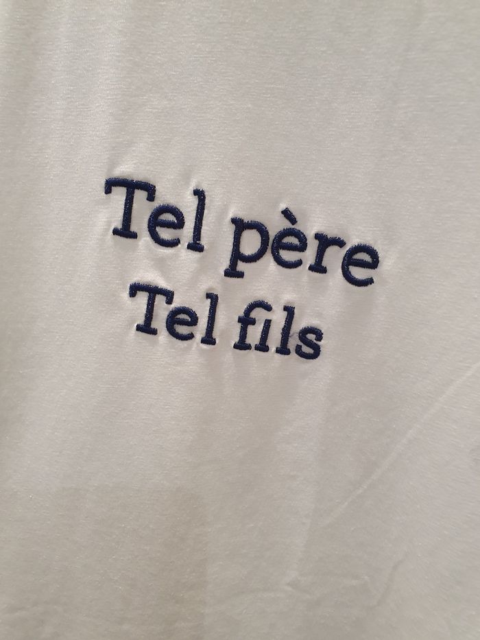 T-shirt blanc Tel père tel fils Taille M (taille petit) - photo numéro 2