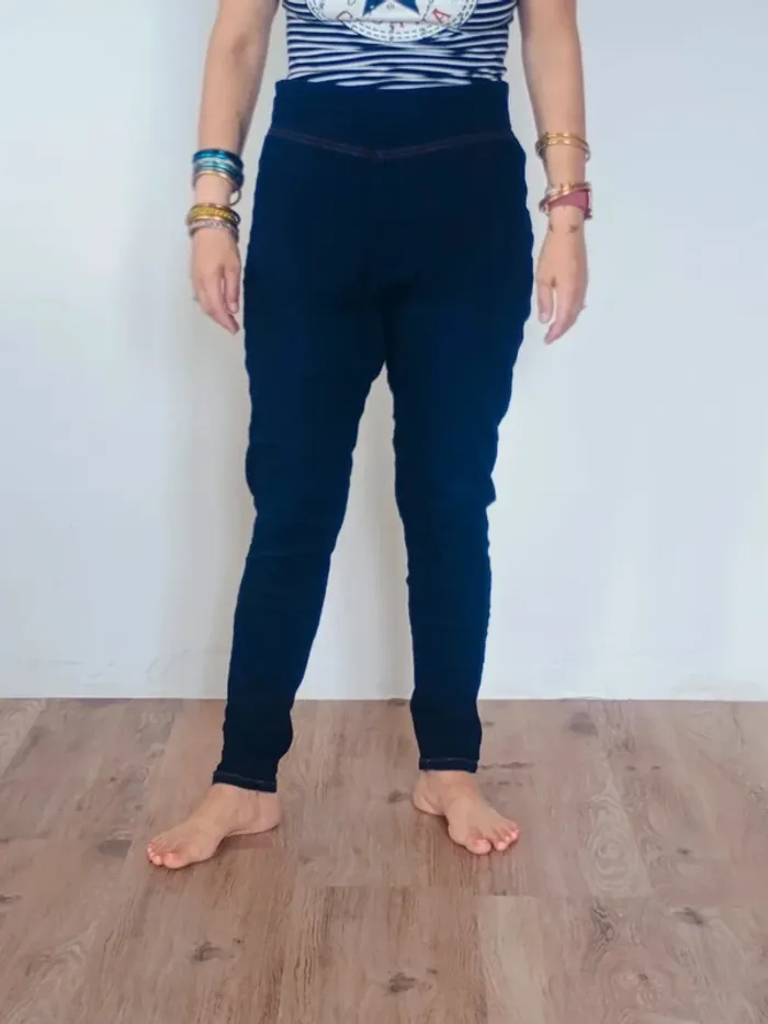 Jegging/Pantalon taille haute bleu marine Best Montain T42